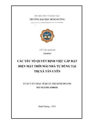 Các yếu tố quyết định việc lắp đặt điện mặt trời mái nhà tự dùng tại thị xã tân uyên