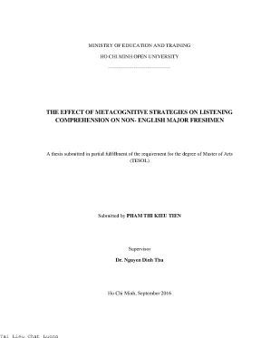 The effect of metacognitive strategies on listening comprehension on non english major freshmen