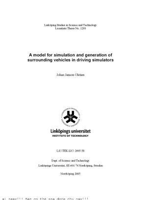 A model for simulation and generation of surrounding vehicles in sriving simulators
