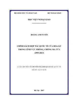 Chính sách hợp tác quốc tế của hoa kỳ trong lĩnh vực phòng chống ma túy 1993 2013