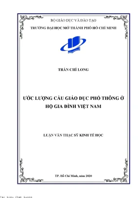 Ước lượng cầu giáo dục phổ thông ở hộ gia đình việt nam