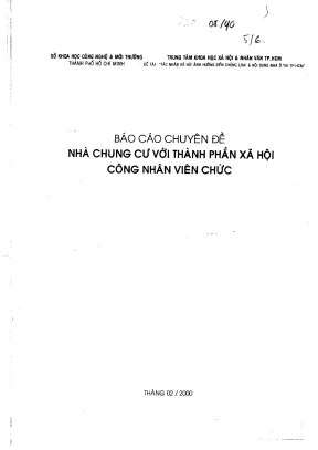 Tác nhân xã hội ảnh hưởng đến chủng loại và nội dung nhà ở tại tp hcm nhà chung cư với thành phần xã hội công nhân viên chức