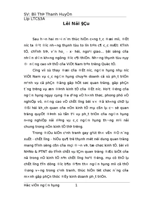 Giải pháp nâng cao chất lượng tín dụng ngân hàng tại chi nhánh ngân hàng nông nghiệp huyện đông hưng tỉnh thái bình