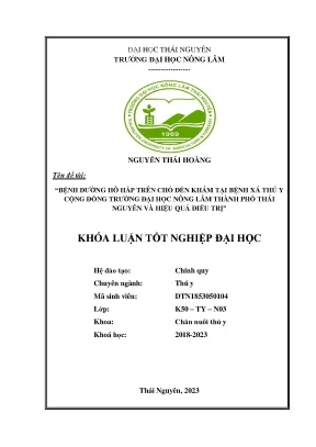 Bệnh đường hô hấp trên chó đến khám tại bệnh xá thú y cộng đồng trường đại học nông lâm thái nguyên và hiệu quả điều trị