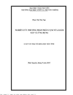 Nghiên cứu phương pháp phân cụm nửa giám sát và ứng dụng