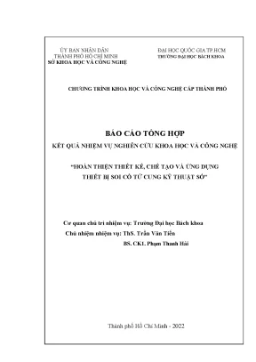 Hoàn thiện thiết kế chế tạo và ứng dụng thiết bị soi cổ tử cung kỹ thuật số trường đại học bách khoa