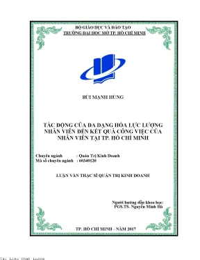 Tác động của đa dạng hóa lực lượng nhân viên đến kết quả công việc của nhân viên tại thành phố hồ chí minh