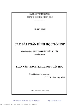 Các bài toán hình học tổ hợp