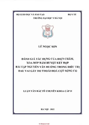 Đánh giá tác dụng của điện châm xoa bóp bấm huyệt kết hợp bài tập nguyễn văn hưởng trong điều trị đau vai do thoái hóa cột sống cổ