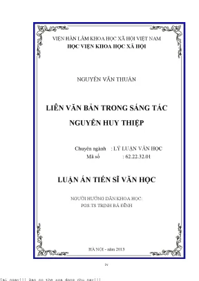 Liên văn bản trong sáng tác nguyễn huy thiệp