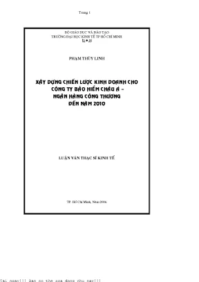 Xây dựng chiến lược kinh doanh cho công ty bảo hiểm châu á ngân hàng công thương đến năm 2010