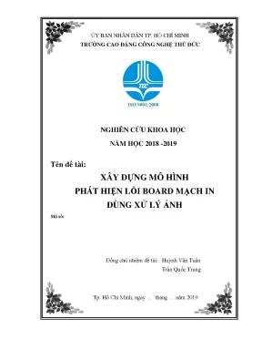 Xây dựng mô hình phát hiện lỗi board mạch in dùng xử lý ảnh