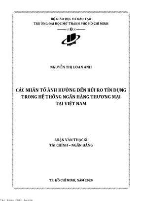 Các nhân tố ảnh hưởng đến rủi ro tín dụng trong hệ thống ngân hàng thương mại việt nam