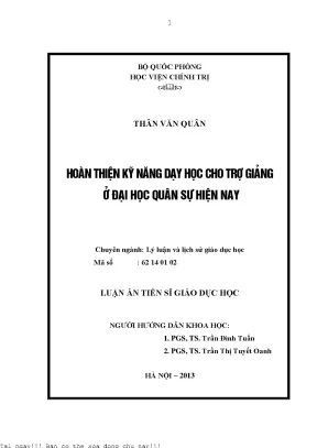 Hoàn thiện kỹ năng dạy học cho trợ giảng ở đại học quân sự hiện nay