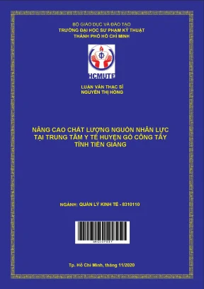 Nâng cao chất lượng nguồn nhân lực tại trung tâm y tế huyện gò công tây tỉnh tiền giang