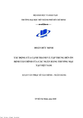 Tác động của cạnh tranh và tập trung đến ổn định tài chính của các ngân hàng thương mại tại việt nam