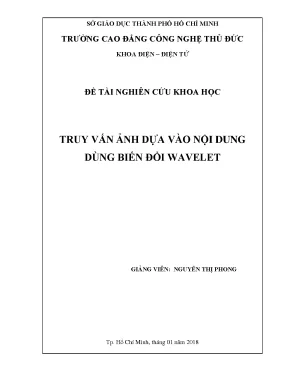 Truy vấn ảnh hưởng dựa vào nội dung dùng biến đổi wavelet