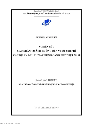 Các nhân tố ảnh hưởng đến vượt chi phí các dự án đầu tư xây dựng cảng biển việt nam