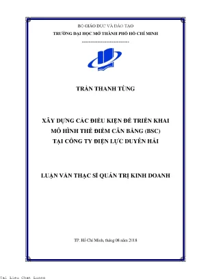 Xây dựng các điều kiện để triển khai mô hình thẻ điểm cân bằng bsc tại công ty điện lực duyên hải
