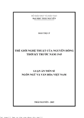 Thế giới nghệ thuật của nguyên hồng thời kỳ trước năm 1945