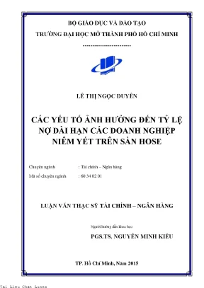 Các yếu tố ảnh hưởng đến tỷ lệ nợ dài hạn các doanh nghiệp niêm yết trên sàn hose