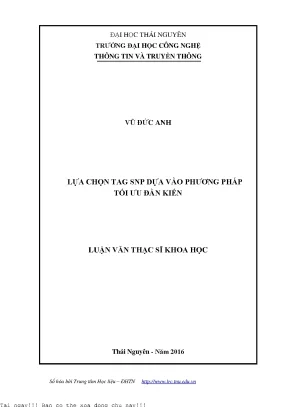 Lựa chọn tag snp dựa vào phương pháp tối ưu đàn kiến