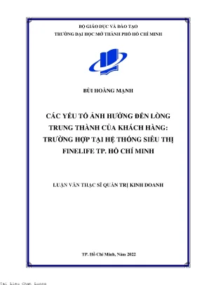 Các yếu tố ảnh hưởng đến lòng trung thành của khách hàng