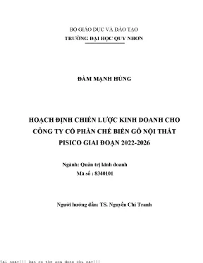 Hoạch định chiến lược kinh doanh cho công ty cổ phần chế biến gỗ nội thất pisico giai đoạn 2022 2026