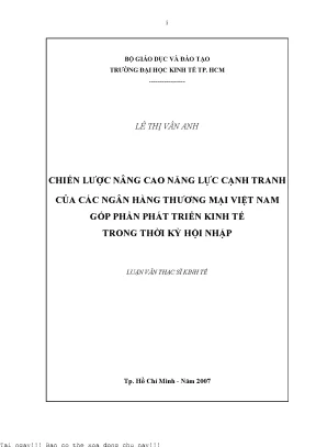 Chiến lược nâng cao năng lực cạnh tranh của các ngân hàng thương mại việt nam góp phần phát triển kinh tế trong thời kỳ hội nhập