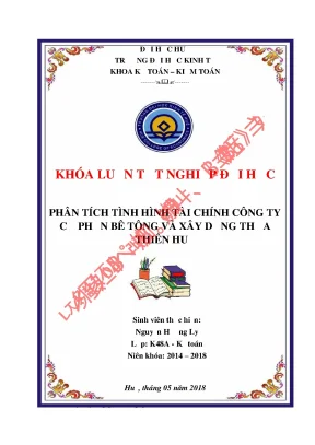 Phân tích tình hình tài chính tại công ty cổ phần bê tông và xây dựng thừa thiên huế