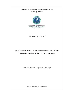 Bảo vệ cổ đông thiểu số trong công ty cổ phần theo pháp luật việt nam