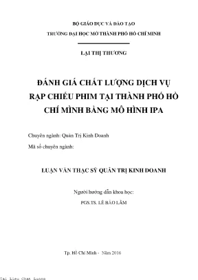 Đánh giá chất lượng dịch vụ rạp chiếu phim tại thành phố hồ chí minh bằng mô hình ipa