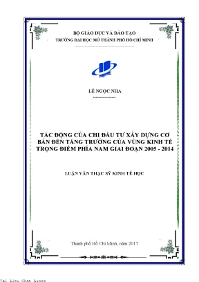 Tác động của chi đầu tư xây dựng cơ bản đến tăng trưởng kinh tế vùng kinh tế trọng điểm phía nam giai đoạn 2005 2014