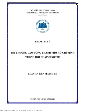 Thị trường lao động thành phố hồ chí minh trong hội nhập quốc tế