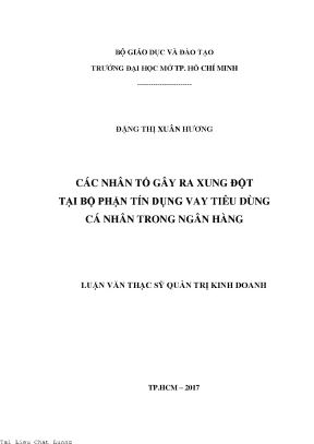 Các nhân tố gây ra xung đột tại bộ phận tín dụng vay tiêu dùng cá nhân trong ngân hàng