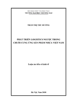 Phát triển logistics ngược trong chuỗi cung ứng sản phẩm nhựa việt nam