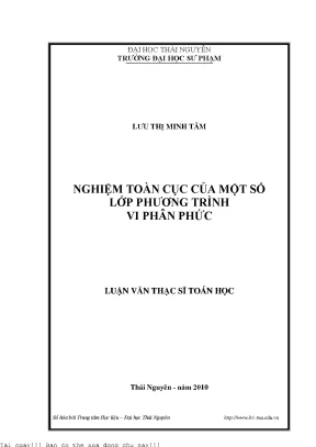 Nghiệm toàn cục của một số lớp phương trình vi phân thức