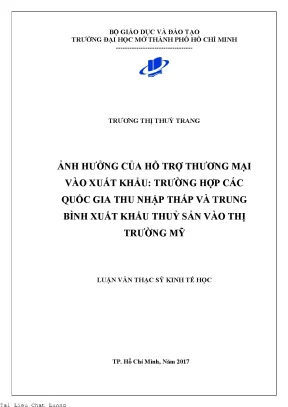 Ảnh hưởng của hỗ trợ thương mại vào xuất khẩu