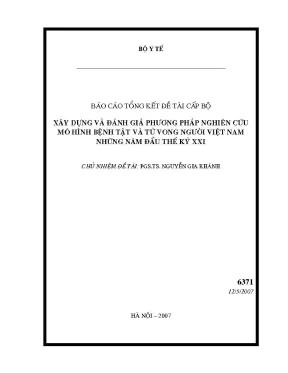 Xây dựng và đánh giá phương pháp nghiên cứu mô hình bệnh tật và tử vong người việt nam những năm đầu thế kỷ xxi