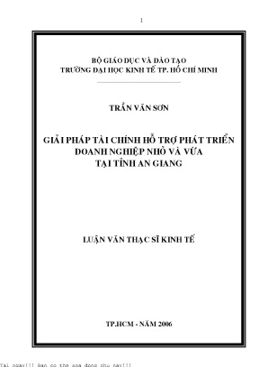 Giải pháp tài chính hỗ trợ phát triển doanh nghiệp nhỏ và vừa tại an giang