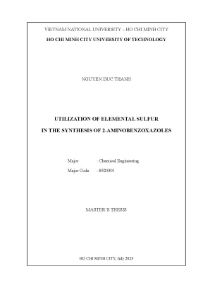 Utilization of elemental sulfur in the synthesis of 2 aminobenzoxazoles