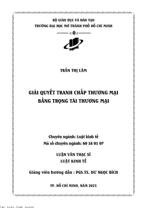 Giải quyết tranh chấp thương mại bằng trọng tài thương mại