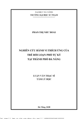 Nghiên cứu hành vi thích ứng của trẻ rối loạn phổ tự kỷ tại thành phố đà nẵng