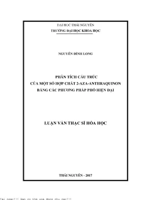Phân tích cấu trúc của một số hợp chất 2 aza anthraquinon bằng các phương pháp phổ hiện đại