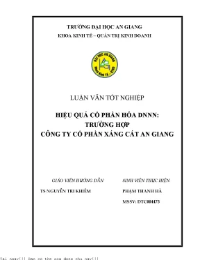 Hiệu quả cổ phần hoá dnnn