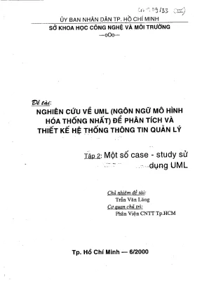 Nghiên cứu về uml ngôn ngữ mô hình hóa thống nhất để phân tích và thiết kế hệ thống thông tin quản lý t 2 một số case study sử dụng uml
