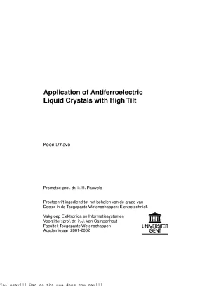 Application of antiferroelectric liquid crystals with high tilt