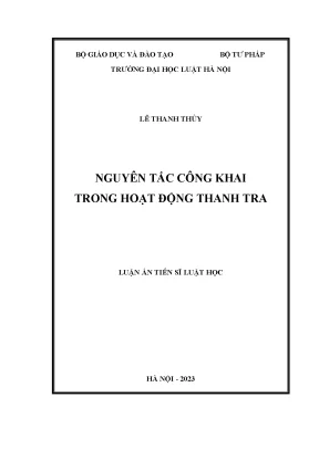 Nguyên tắc công khai trong hoạt động thanh tra