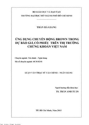 Ứng dụng chuyển động brown trong dự báo giá cổ phiếu trên thị trường chứng khoán việt nam