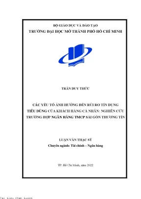 Các yếu tố ảnh hưởng đến rủi ro tín dụng tiêu dùng của khách hàng cá nhân